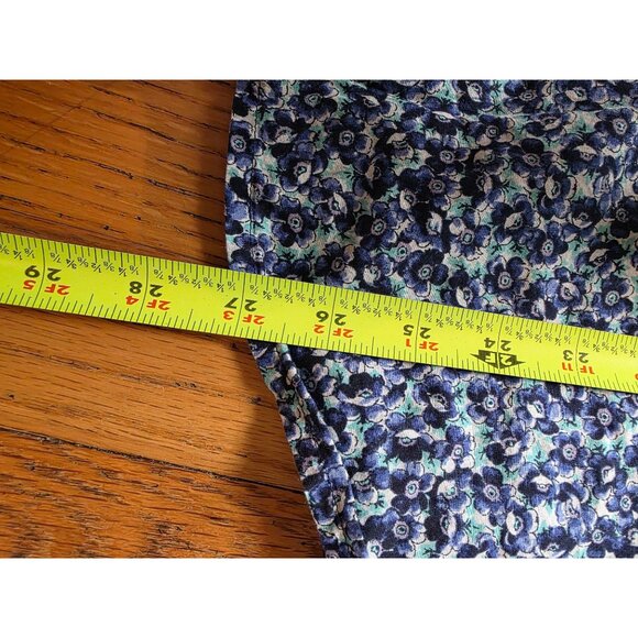 Talbots Woman 16W Blue Floral Button-Up Long Sleeve Shirt - Picture 7 of 7